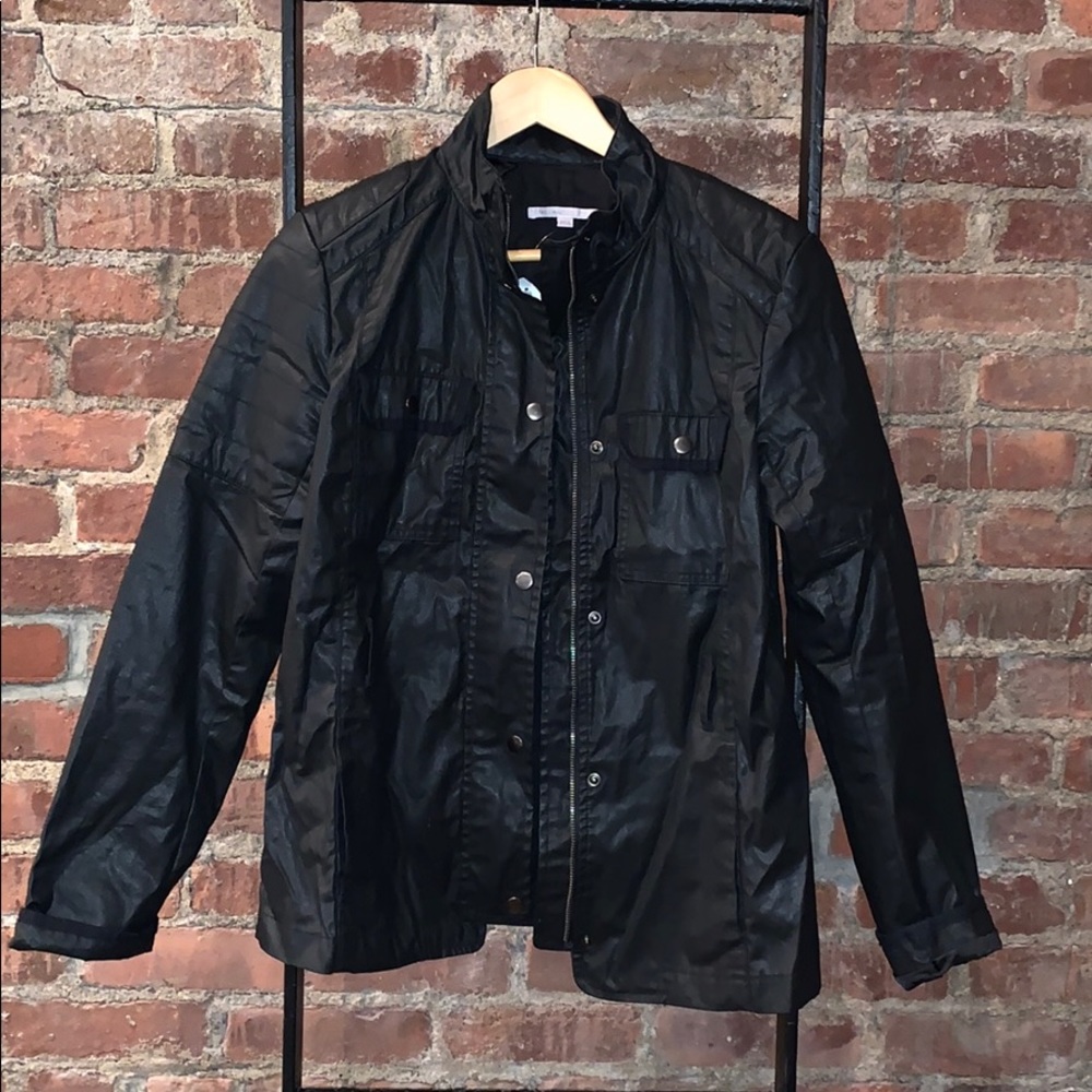 Black Wax Look Waterproof jacket